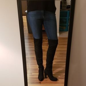 Steve Madden Black Suede Over the Knee Boots